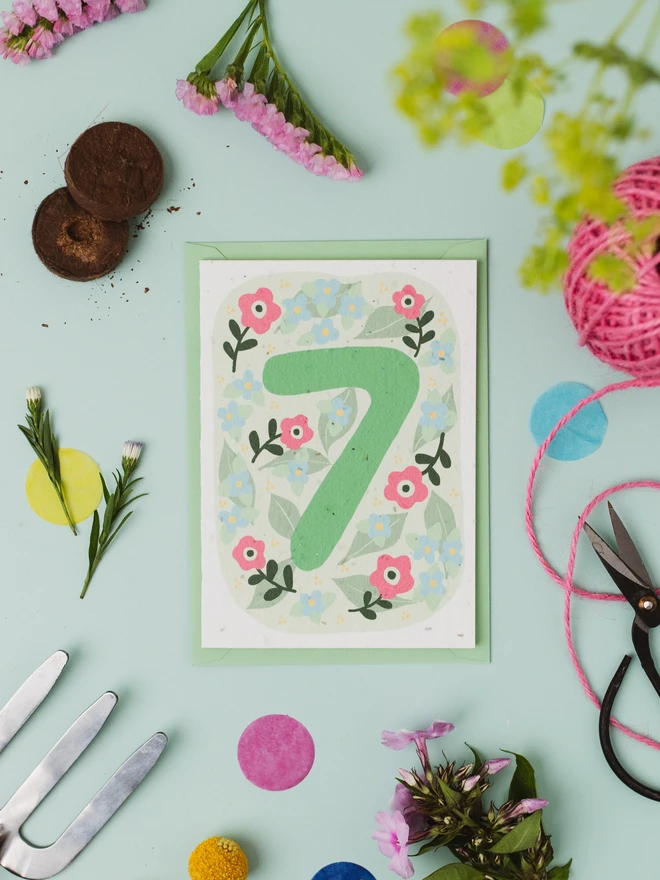 Plantable 7th Birthday Card