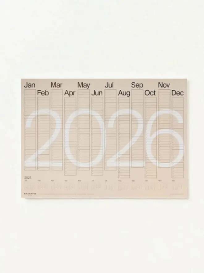 Beige And Black '2026' Wall Planner