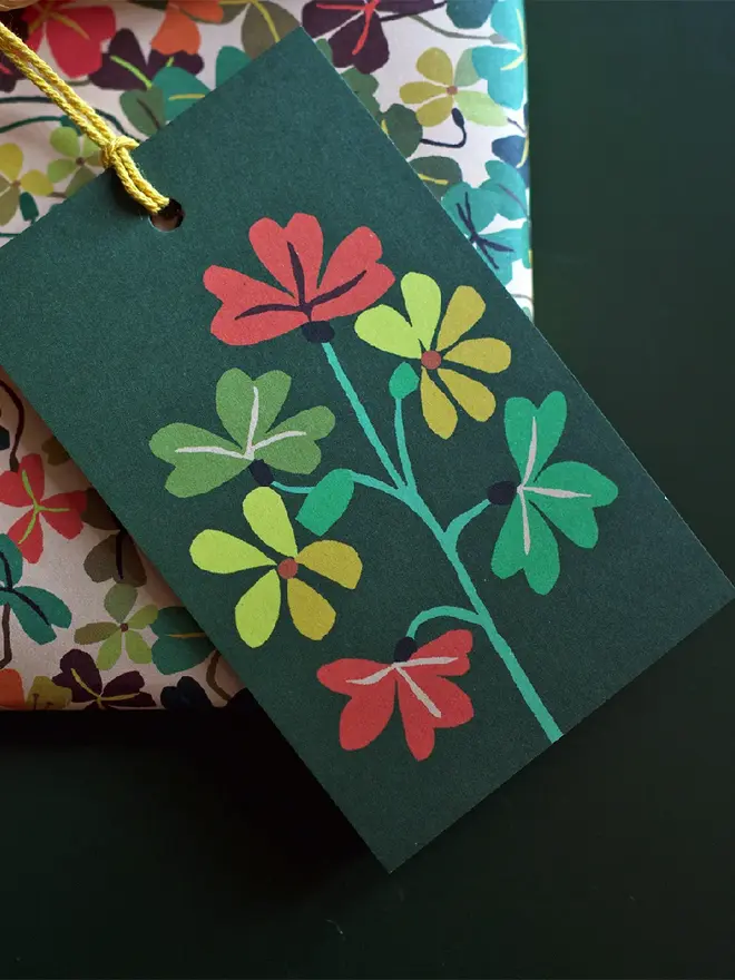 illustrated wood sorrel gift tag pack