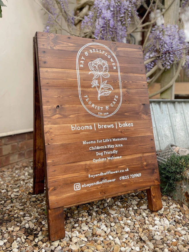 wooden custom A-Frame
