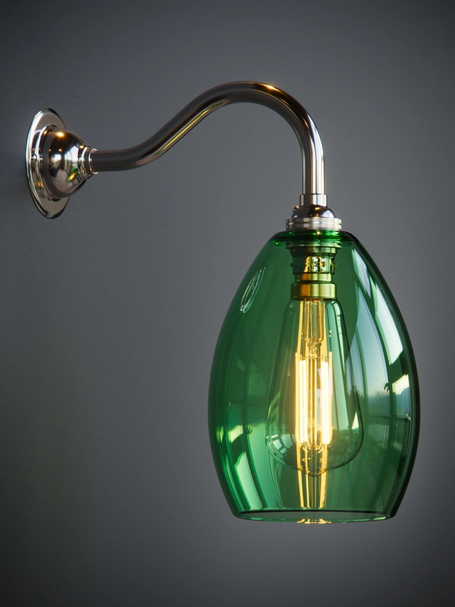 Small Jules Polished Nickel Curved Arm Finish 