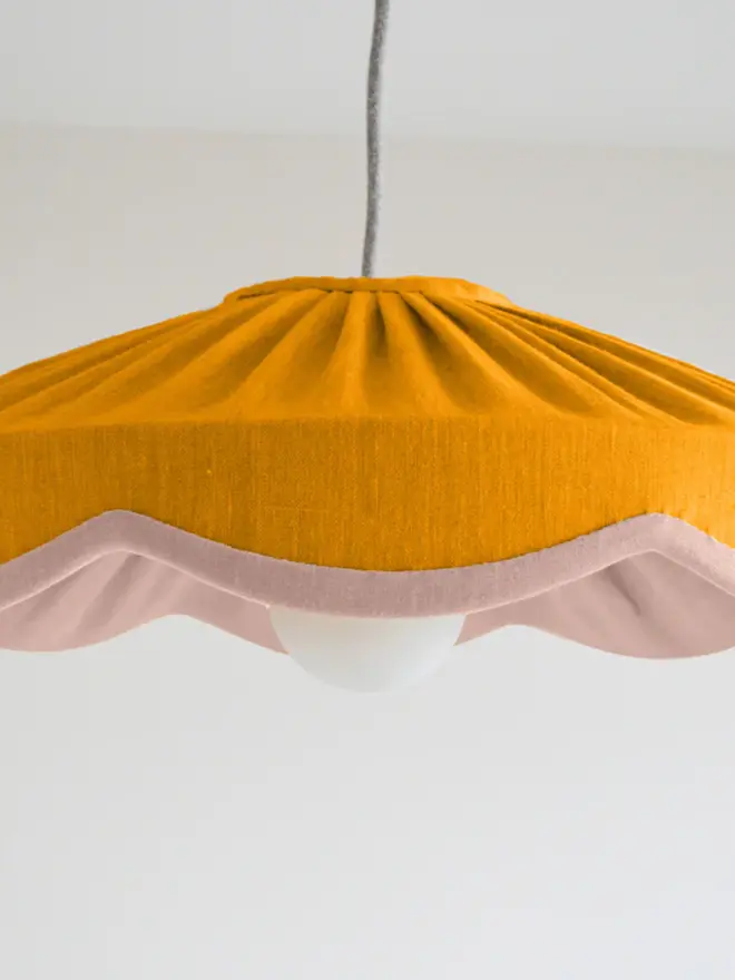 mustard and pink lampshade