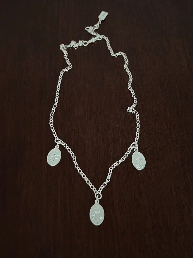 Triple Charm Necklace - Sterling Silver