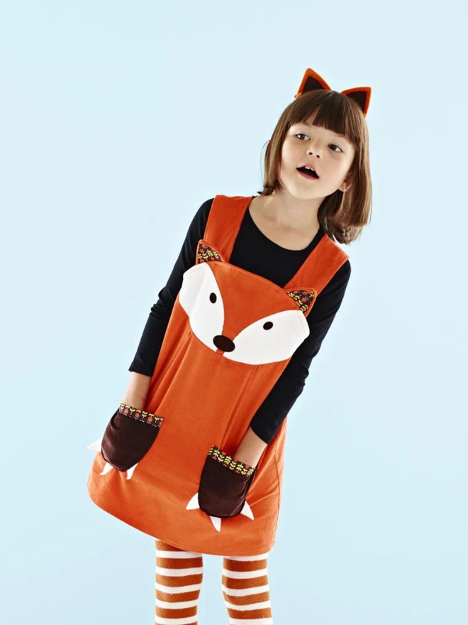 kids' fox pinafore dress