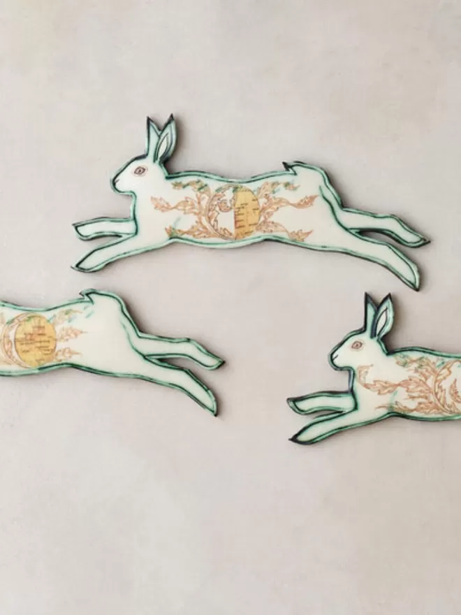 Moon Phase Hares - Wall Decoration