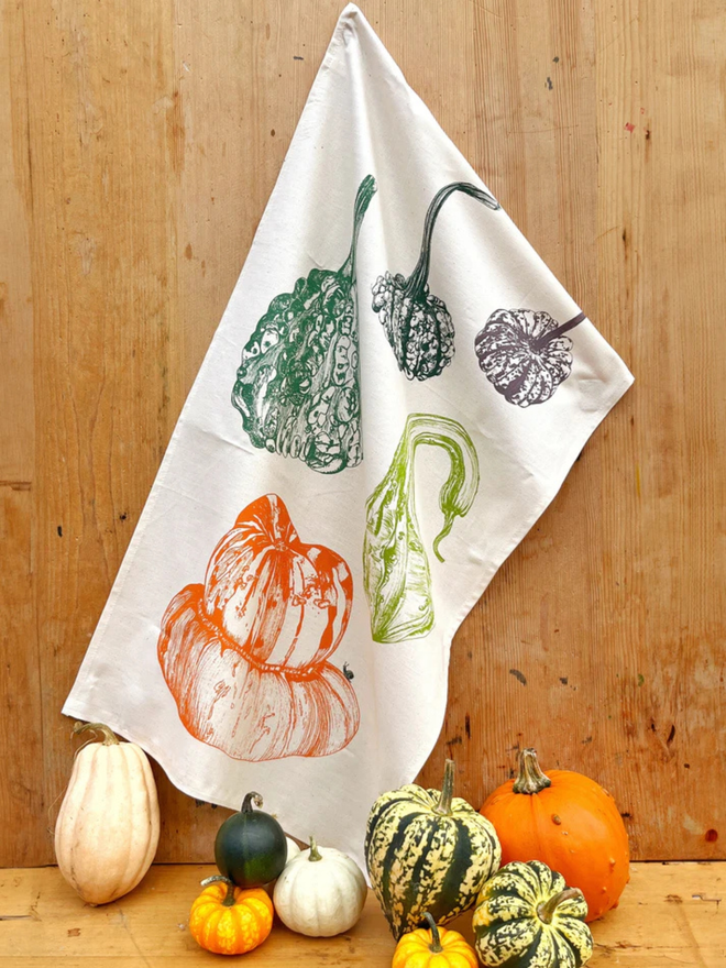 Pumpkin squash tea towel