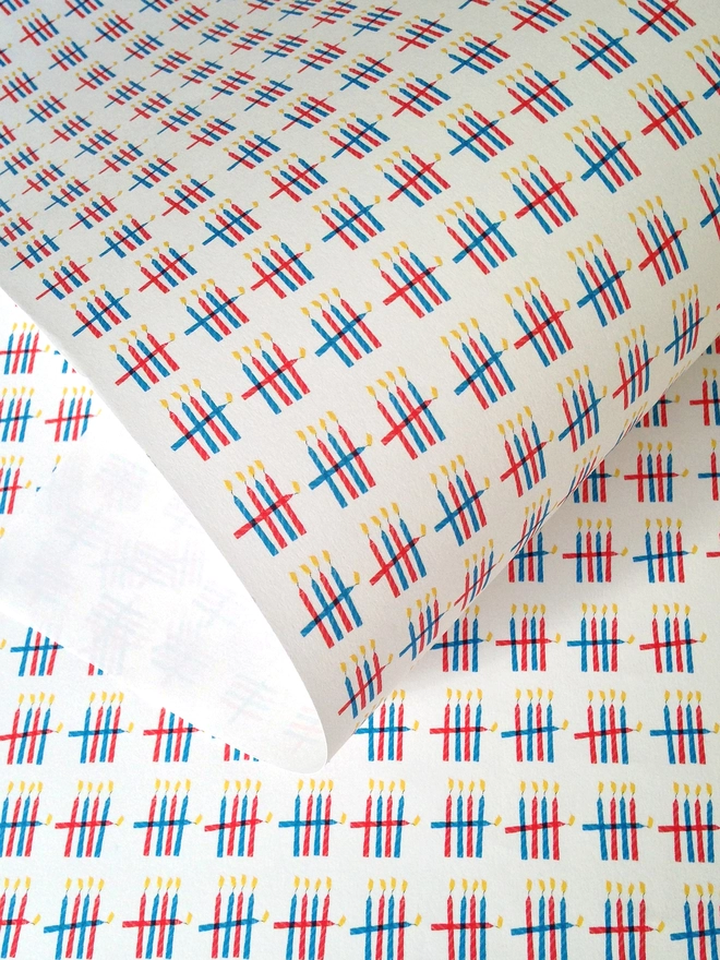 Birthday Wrapping Paper Candle Tally Design