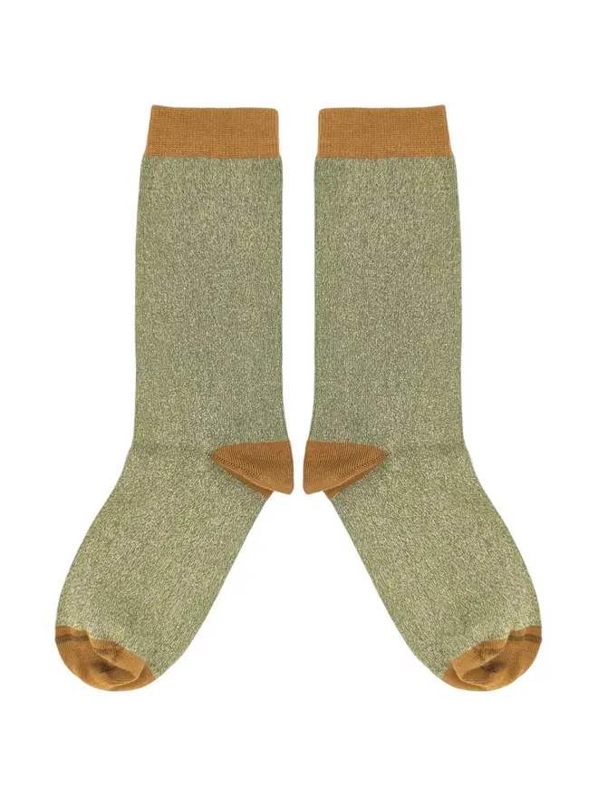 Women's Glitter Organic Cotten Ankle Socks, a pair of colourful patterned socks sitting on a plain white surface. 
