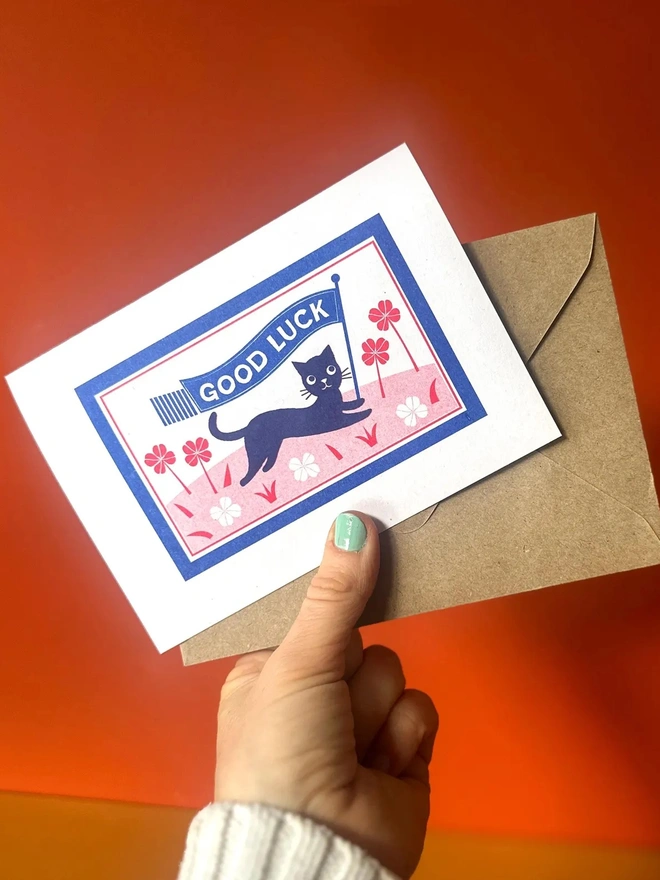 'Good Luck' Black Cat Card