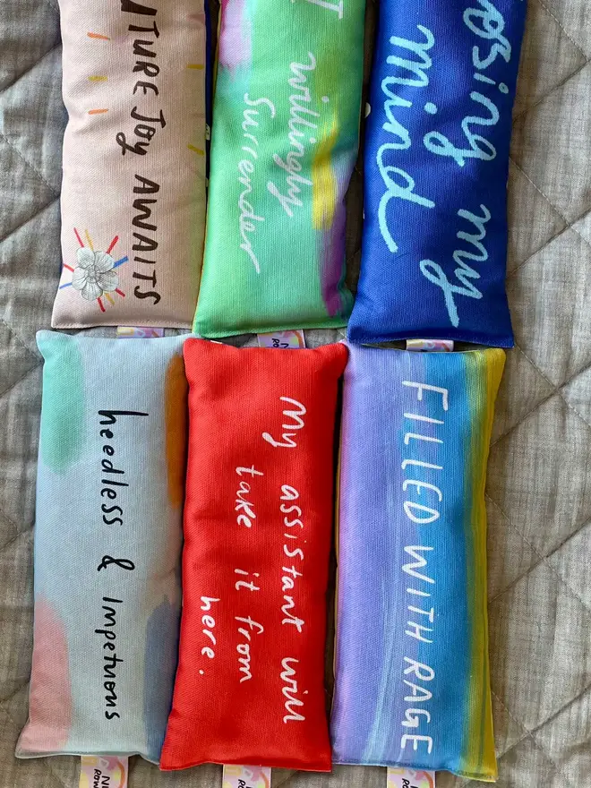 Nicola has a whole range of colourful lavender eye pillows!