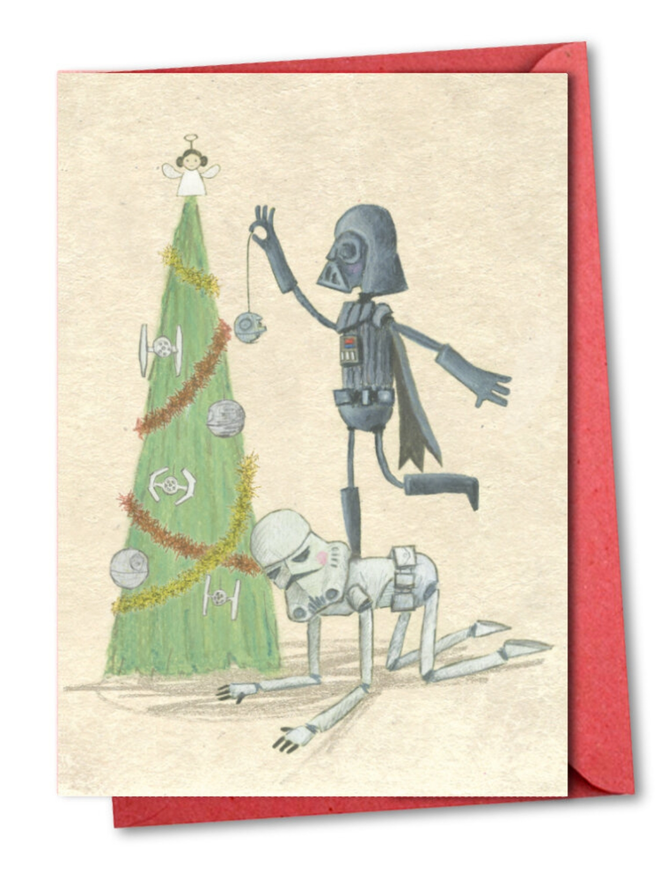 darth vader star wars christmas tree card