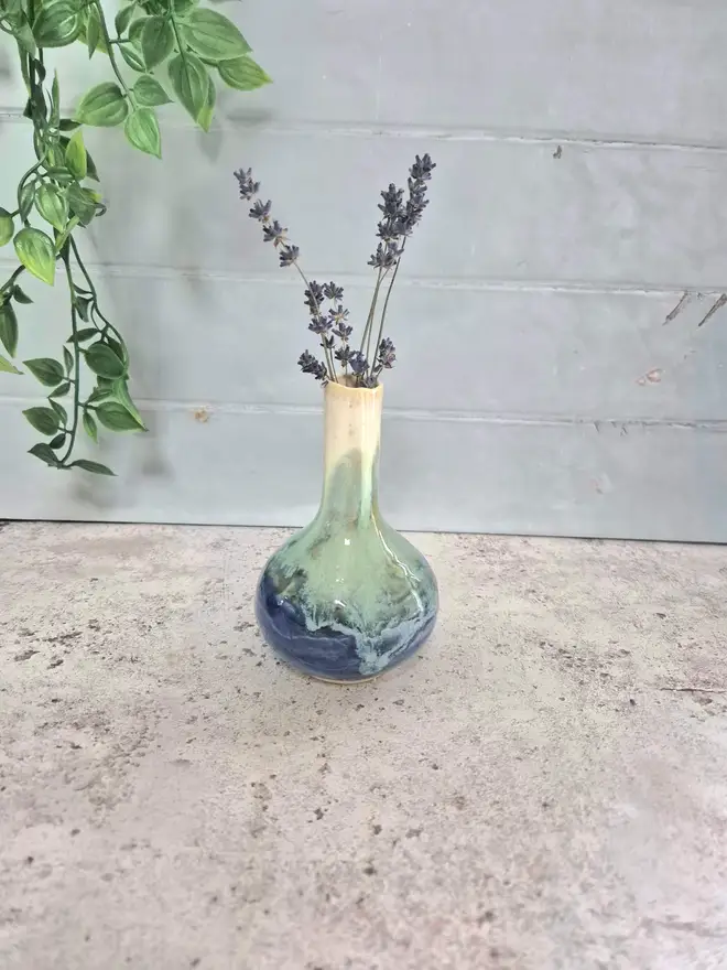 Blue vase, Blue homeware, Blue ceramics, Jenny hOPPS poTTERY, Blue bud vase, ceramic bud vase, flower vase, pottery vase