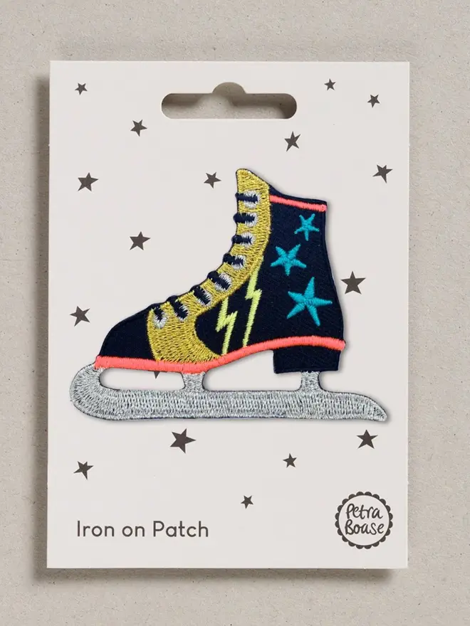 Ice Skating Boot Iron On Patch