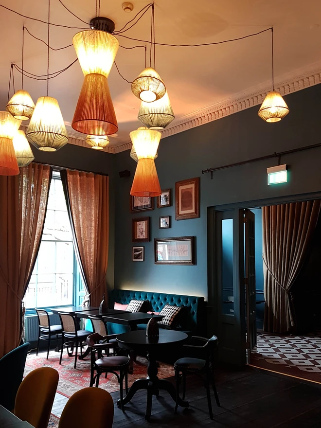 XS Geometric pendant lampshade (Roxburgh Hotel Edinburgh)