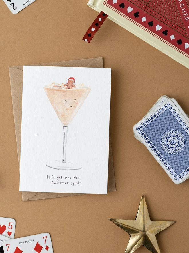 Christmas Gingerbread martini Christmas Card