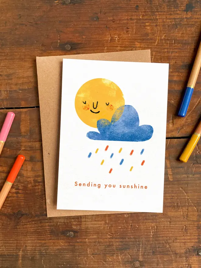 sending you sunshine greetings card