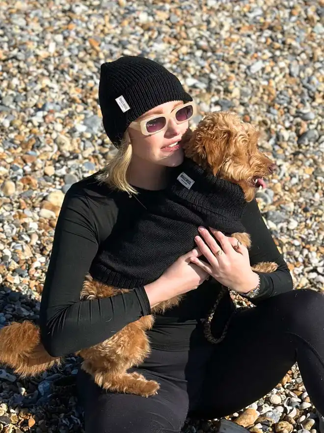 matching dog jumper and beanie hat