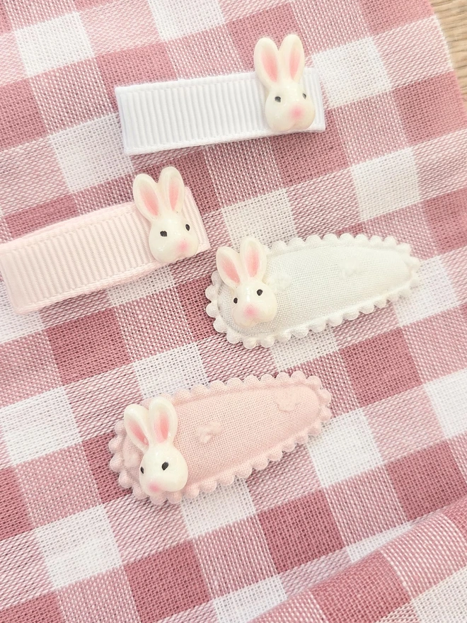 Easter bunny mini baby hair clips