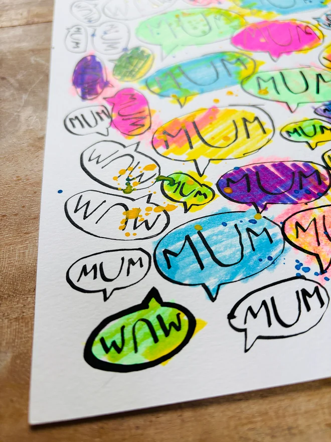 "Mum Mum Mum'' Handwritten Original Artwork