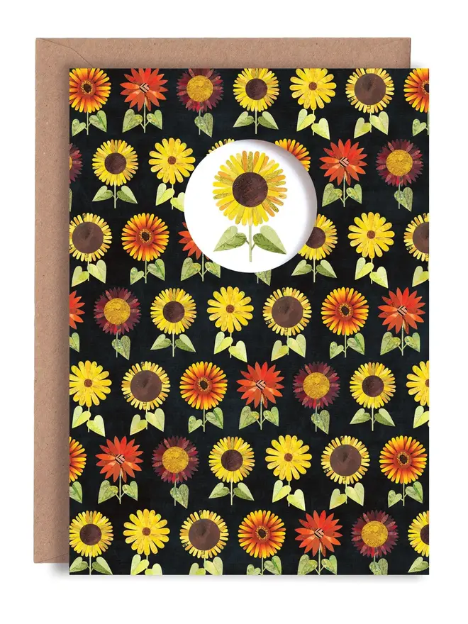 sunflower die cut card