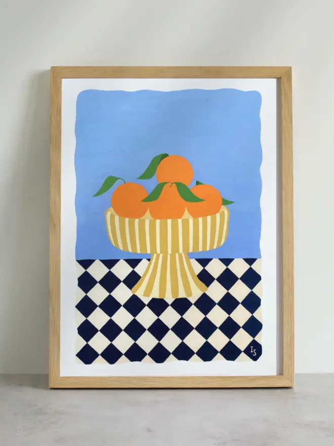 Oranges on Checkerboard Fine Art Print