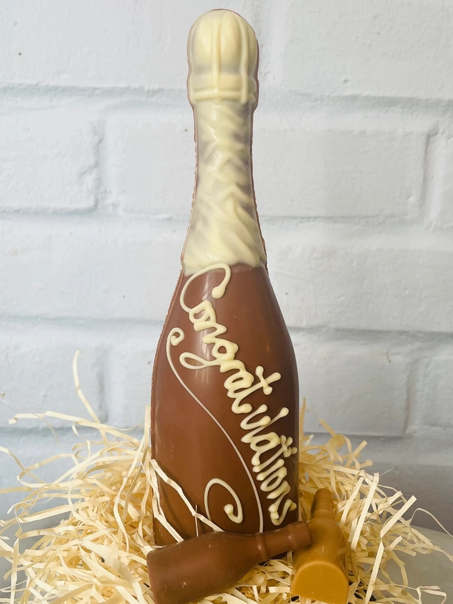 Chocolate champagne bottle