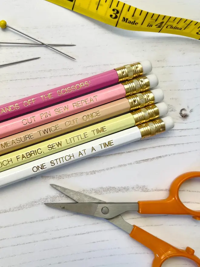 Sewing Themed Pencils (Set Of 5)