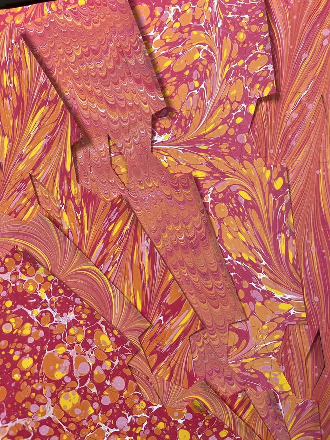 Hand-marbled luxury red Christmas crackers