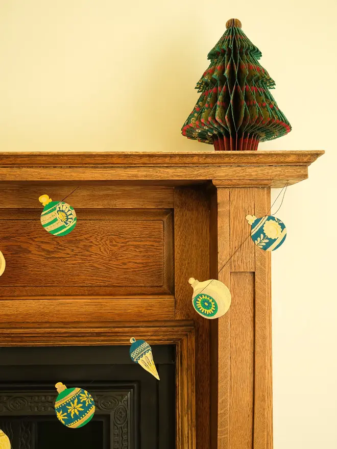 Christmas Ornaments Sewn Garland (Set Of 6)