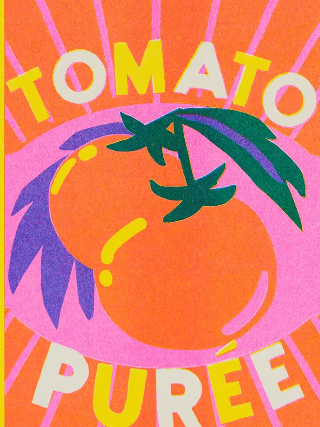 Tomato Puree Risograph Print