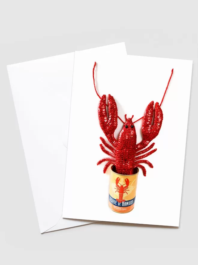 Kate Jenkins Tinned Lobster Bisque Card.