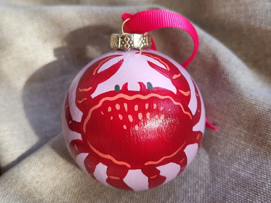 Hand Painted Crab Bauble