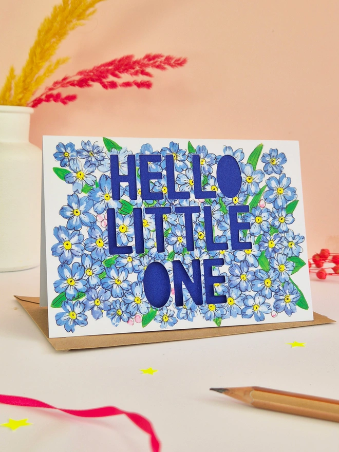 hello little one new baby card