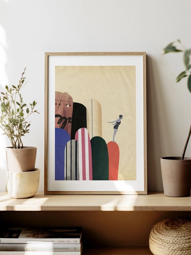 Rock Diving Swimming Print