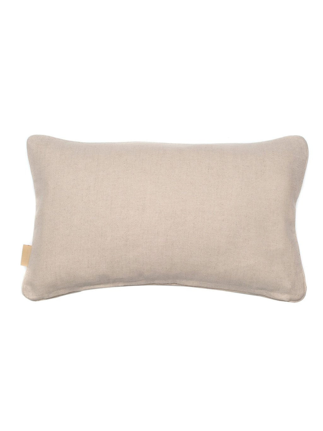 Beige Ripple Linen Medium Oblong Cushion