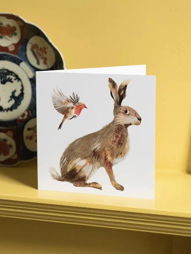 Robin and Hare Christmas Cards