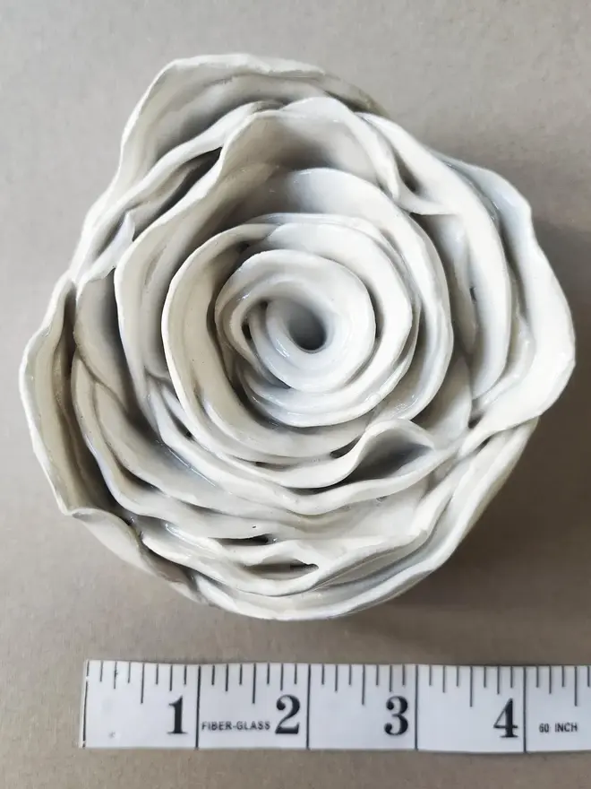 white ceramic rose flower for wall pottery art gift ideas anniversary wedding 