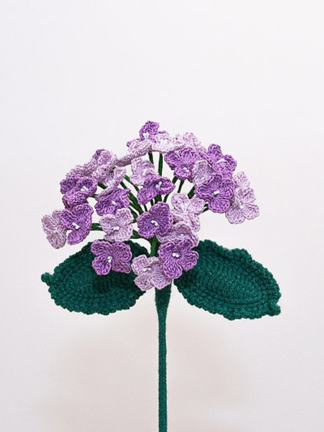 purple crochet hydrangea 