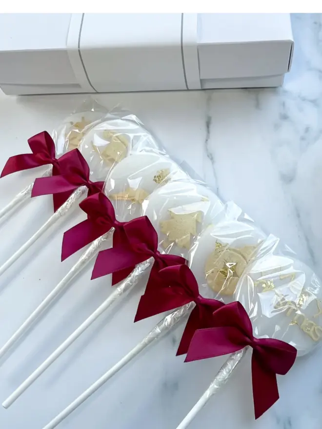 White and Gold Christmas Lollipop Gift Set