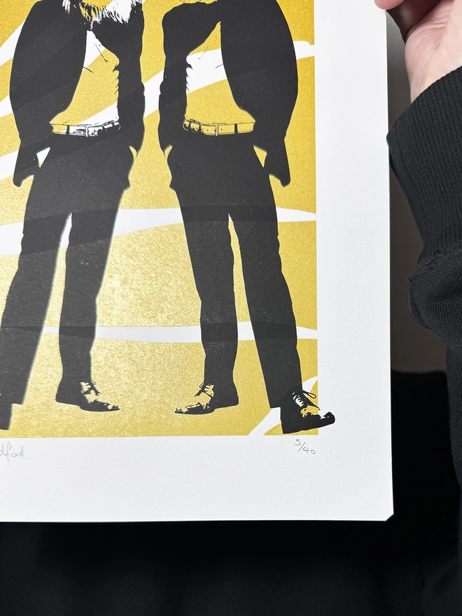 Golden Cats - Screen Printed Poster - A4 Size - hand numbered limited edition