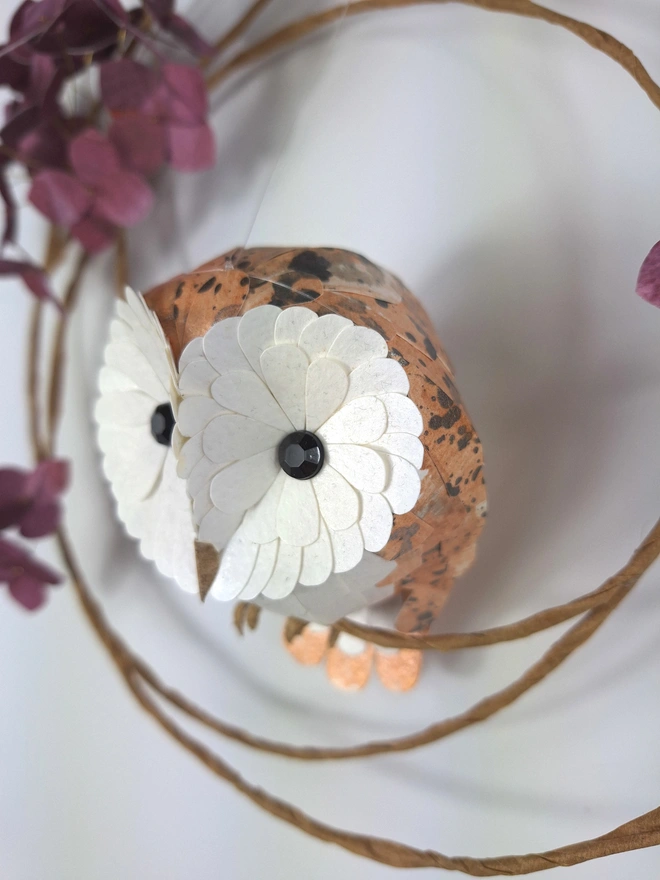 handmade barn owl sculpture