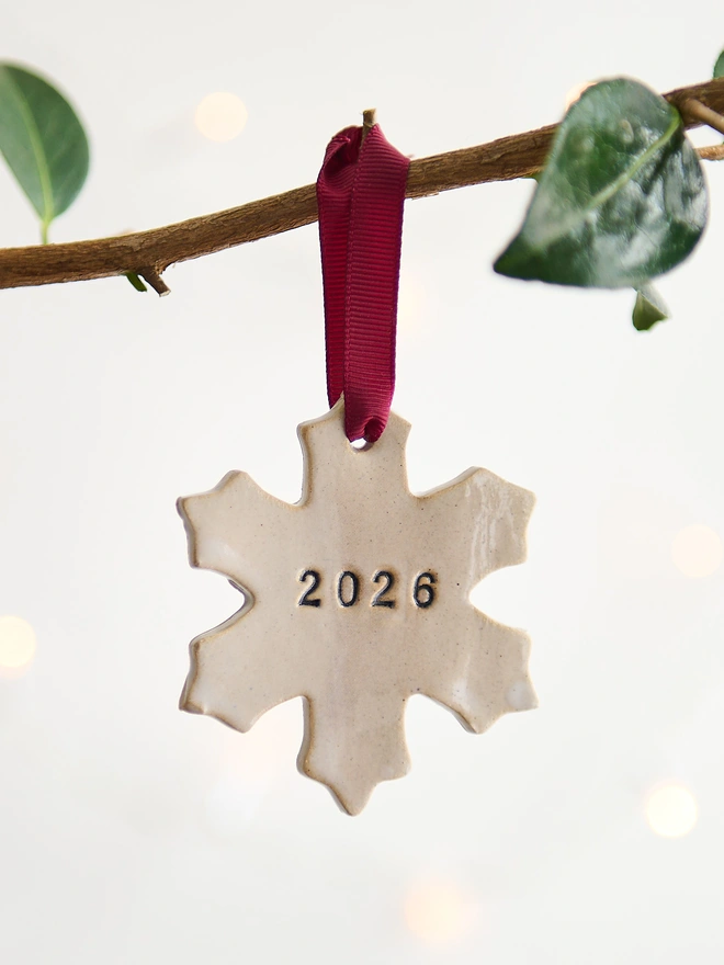 personalised ceramic snowflake decoration