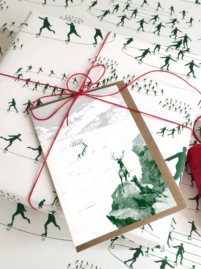 Skating Christmas Gift Wrap