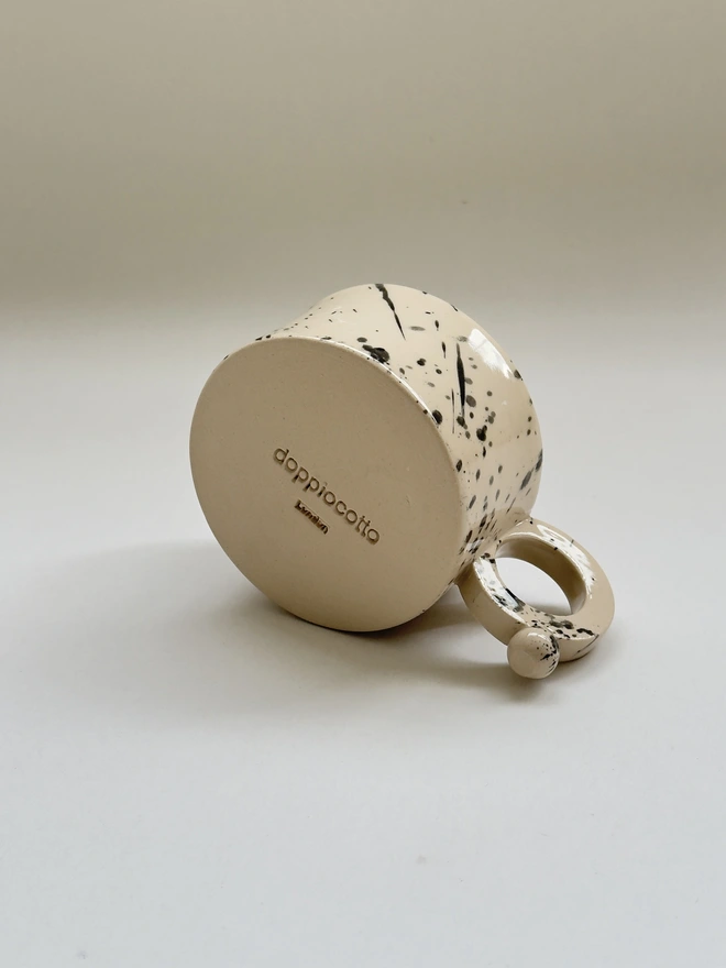 Black speckled modern ceramic mug