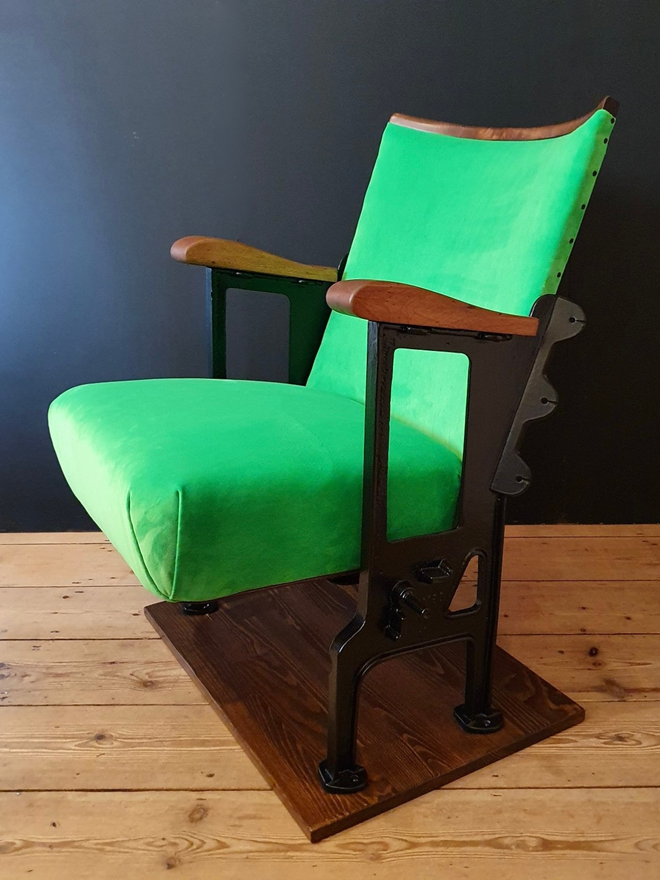 neon green vintage cinema seat