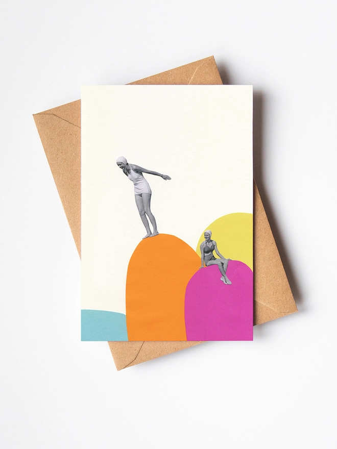 Summer Greetings Card - Cliff Diving