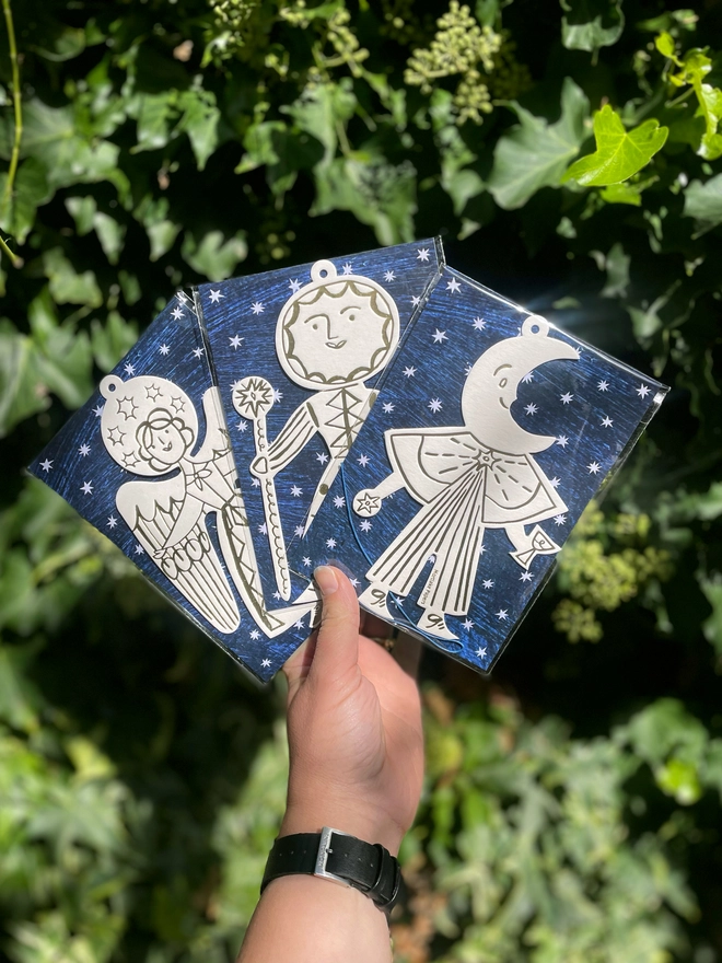 Celestial Ornaments for the Christmas Tree in eco-friendly packaging