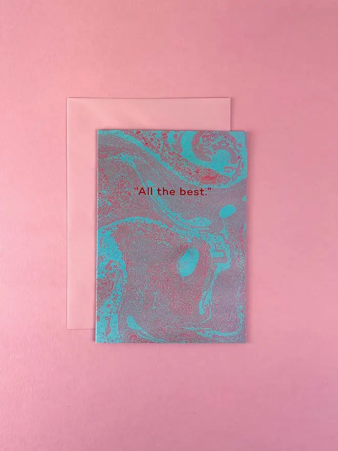 all the best marble print card