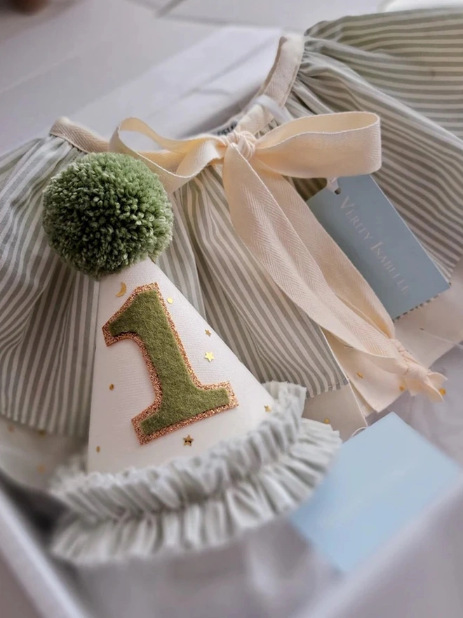 Green Stripe Birthday Hat 