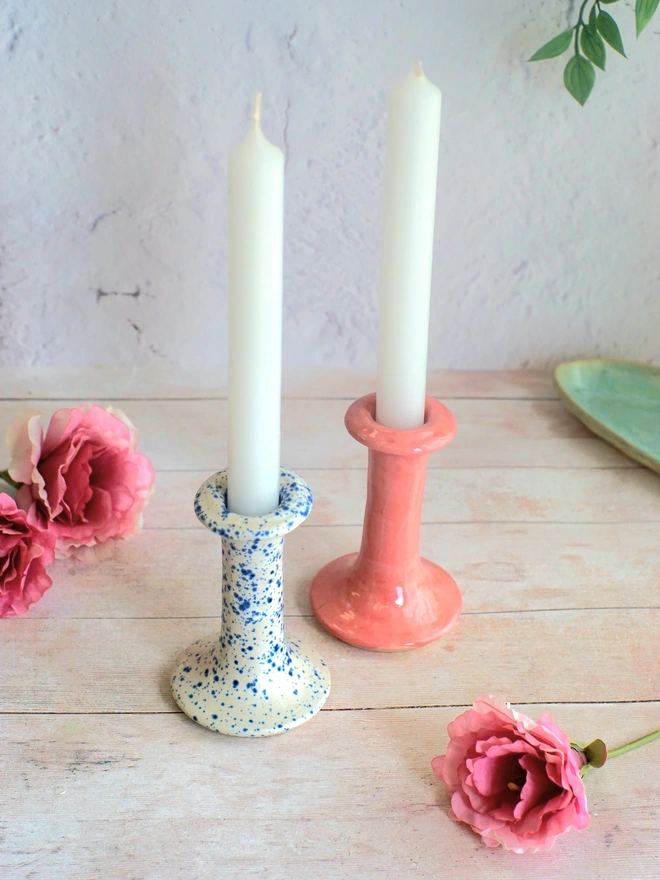 ceramic candlestick holder, candlestick, ceramic candle holder, candle gift, Jenny Hopps pottery